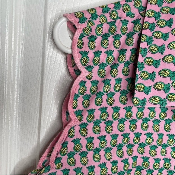 Talbots Scallop Shirt Dancing Pineapple Novelty Print Non Iron Luau Tiki 16 - Picture 7 of 11